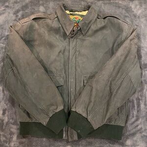 Green Vintage Bomber Jacket